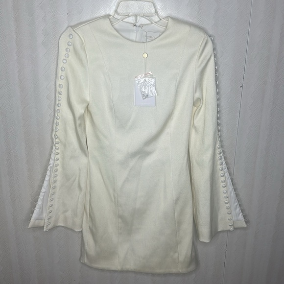 🔥 🆕 MISHA COLLECTION ANALIESE MINI DRESS IVORY SIZE 2 - SHOWSTOPPER DRESS! - Picture 5 of 11